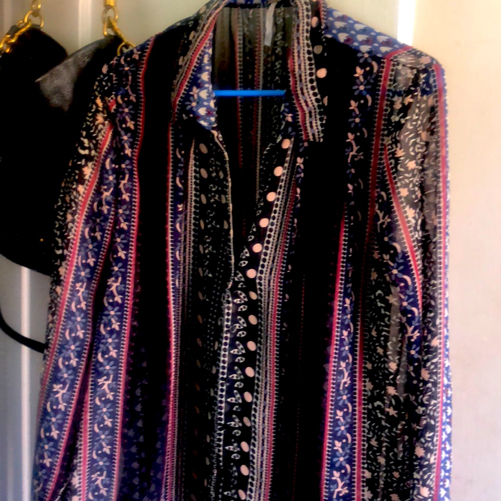 Free People Printed Button Down Size Medium